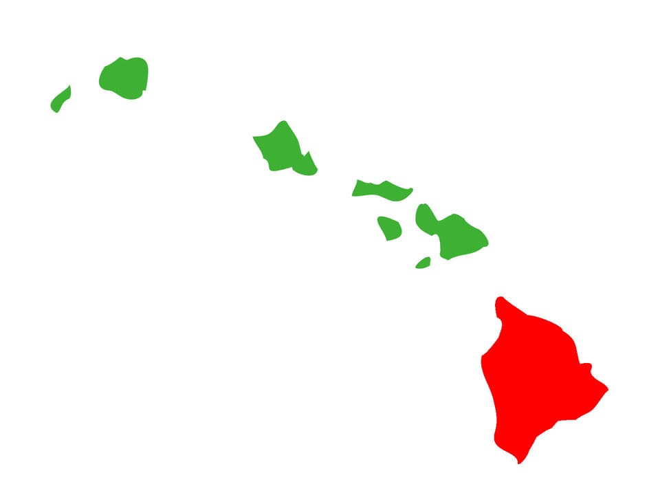 「ビッグ・アイランド」ハワイ島のマップ