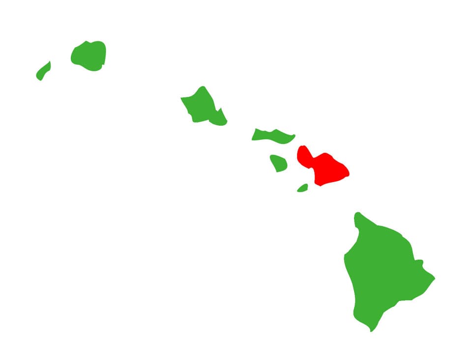 「渓谷の島」マウイ島のマップ