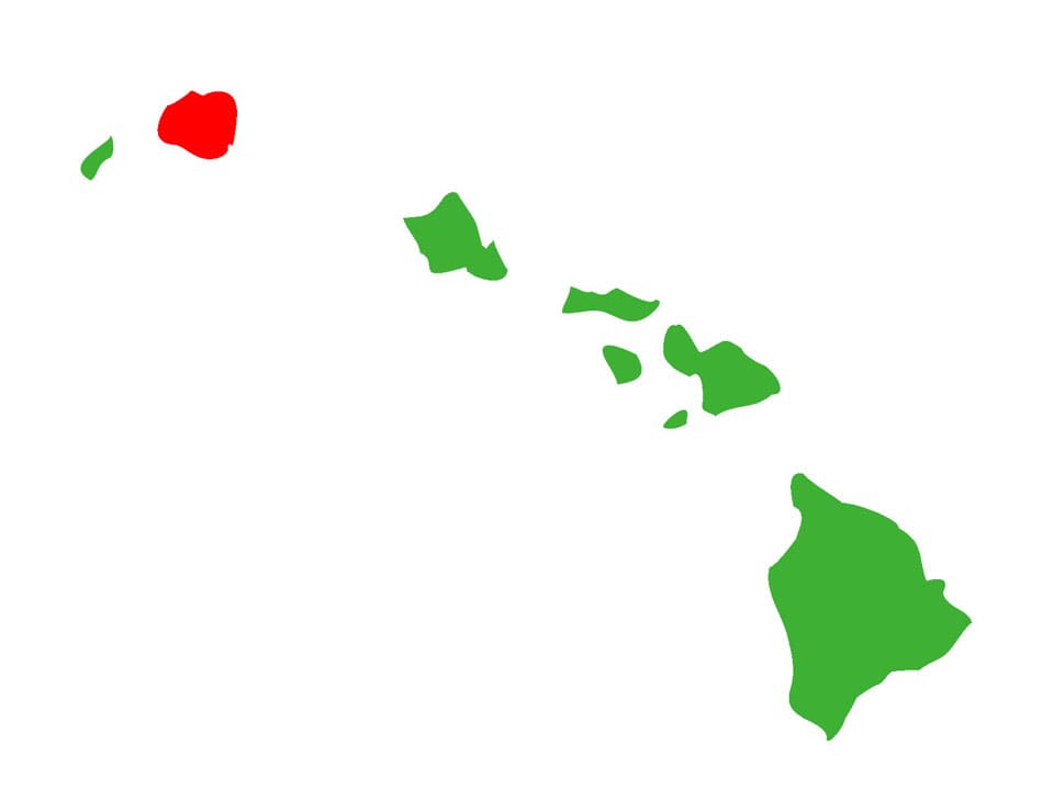 「大自然の島」カウアイ島のマップ